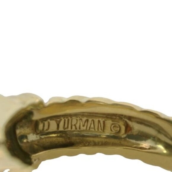 Vintage David Yurman 14kt Yellow Gold Sugarloaf Tourmaline Cable Ring Size 6.5 - Picture 5 of 7